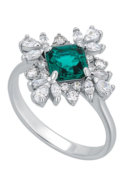 Swarovski Palace Rhodium Plated Green & Clear Crystal Ring In Green Clear |  ModeSens