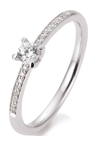 Shop Breuning 14k White Gold Pave Diamond Ring In Silver