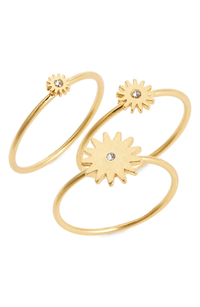 Shop Madewell My Three Suns Ring Set In Vintage Gold