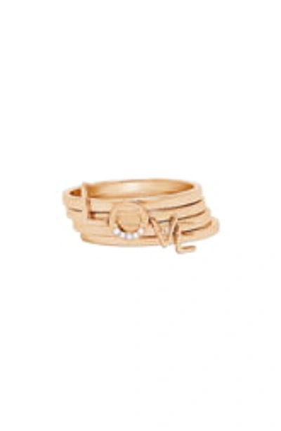 Shop Adornia Love Stacking Ring In Rose Gold