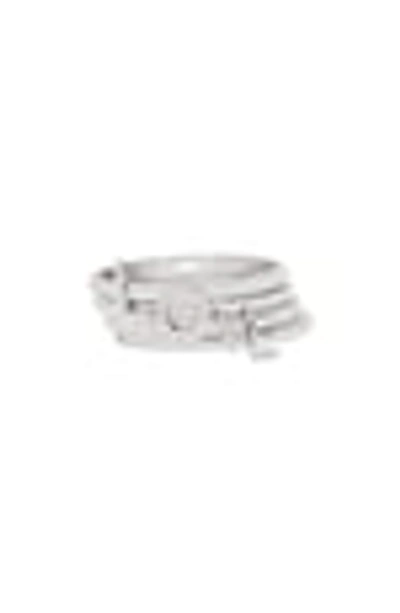 Shop Adornia Love Stacking Ring In Silver