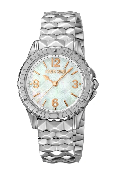 Shop Roberto Cavalli Women's Swiss Quartz Bracelet Watch In Silver