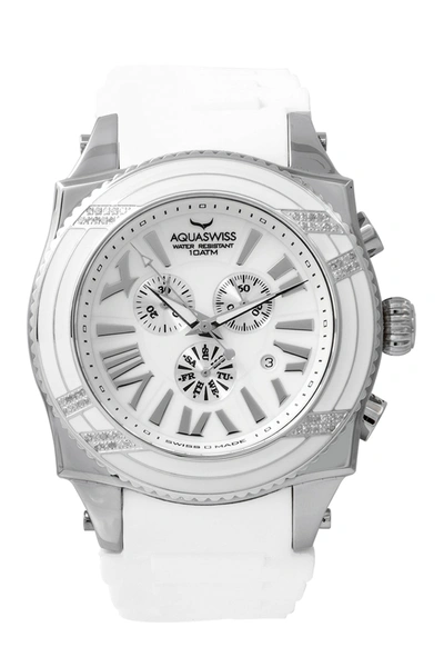 Shop Aquaswiss Swissport Xg D Diamond Sporty Watch, 63mm In White