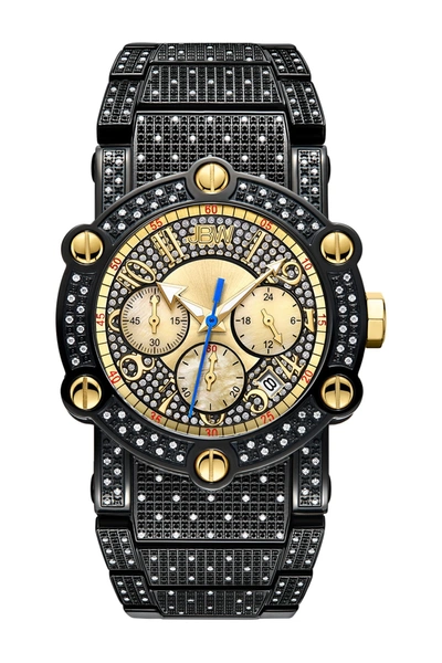 Shop Jbw Phantom Metal Diamond Bracelet Watch, 42mm In Black