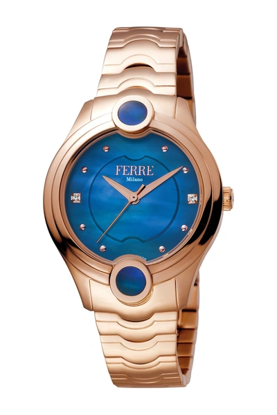 Shop Ferre Milano Women's Quartz Bracelet Watch In Rose Gold