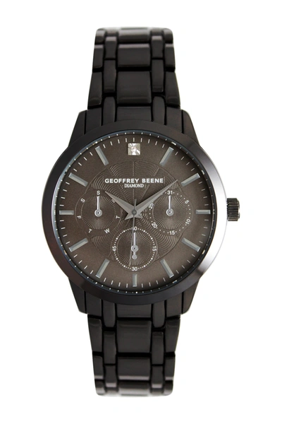 Shop Geoffrey Beene Men's Chronograph Diamond Bracelet Watch In Gunmetal