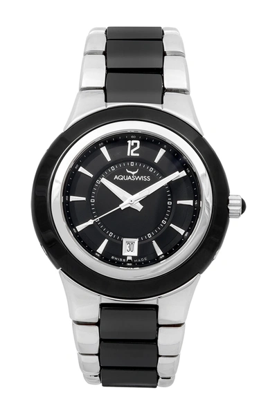 Shop Aquaswiss Unisex C91 M Ceramic Strap Watch, 45mm In Black