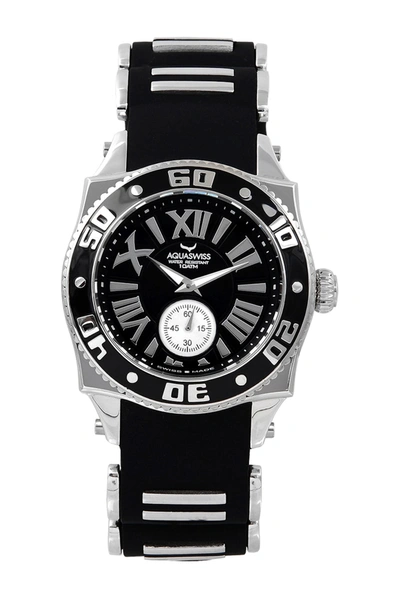 Shop Aquaswiss Unisex Swissport G Sporty Silicone Strap Watch, 56mm In Black