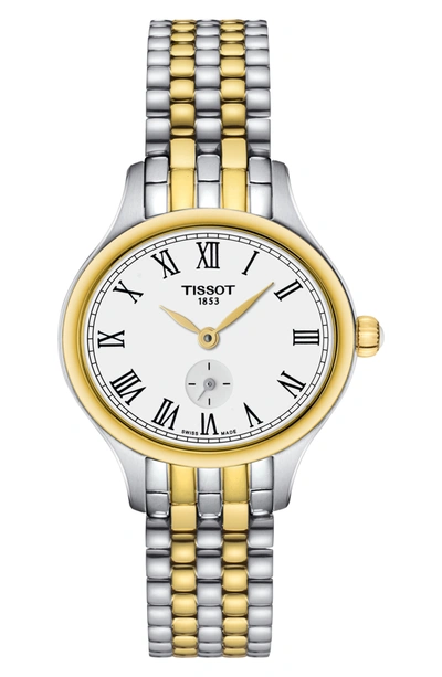 Shop Tissot Bella Ora Piccola Watch In Silver/gold
