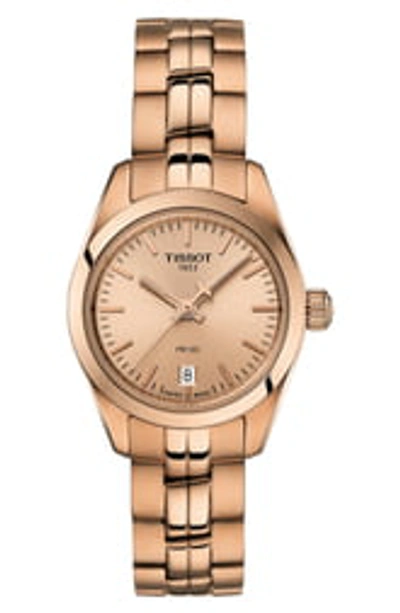 Shop Tissot Pr 100 Lady Small Bracelet Watch, 25mm In Rose Gold