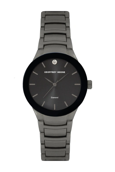 Shop Geoffrey Beene Men's Modern Diamond Bracelet Watch In Gunmetal