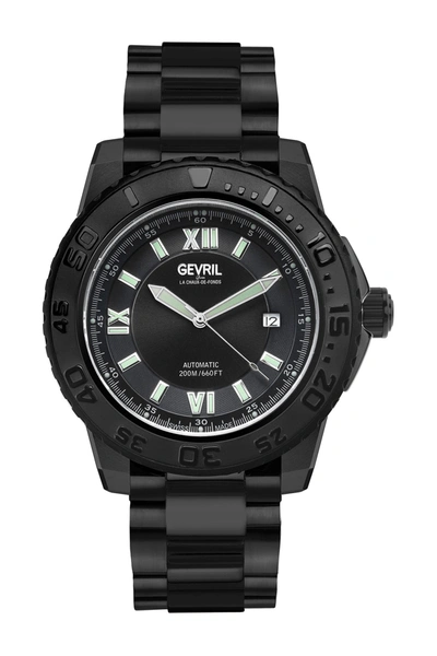 Shop Gevril Seacloud Swiss Automatic Bracelet Watch, 45mm In Black