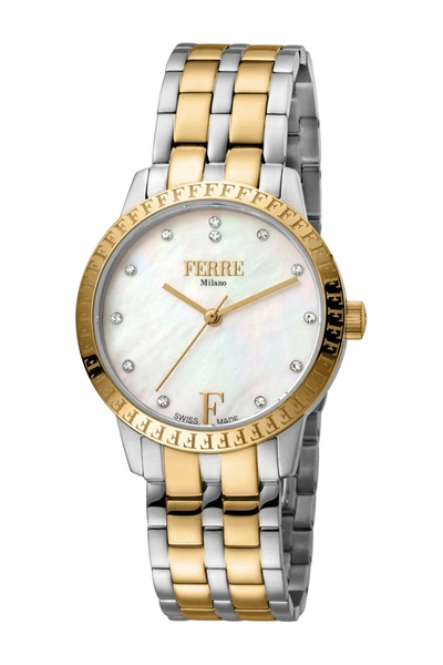 Shop Ferre Milano Two-tone Bracelet Watch, 44mm In Two Toned Ss Ip-yg