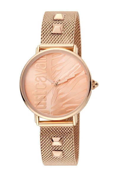 Shop Just Cavalli Analog Quartz Mesh Bracelet Watch, 32mm In Rose Gold