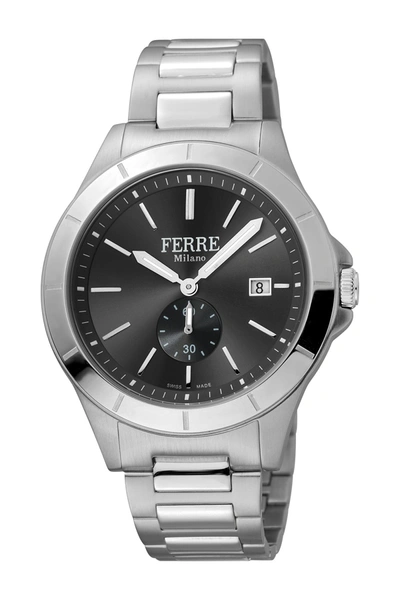 Shop Ferre Milano Stainless Steel Watch, 43mm In Silver
