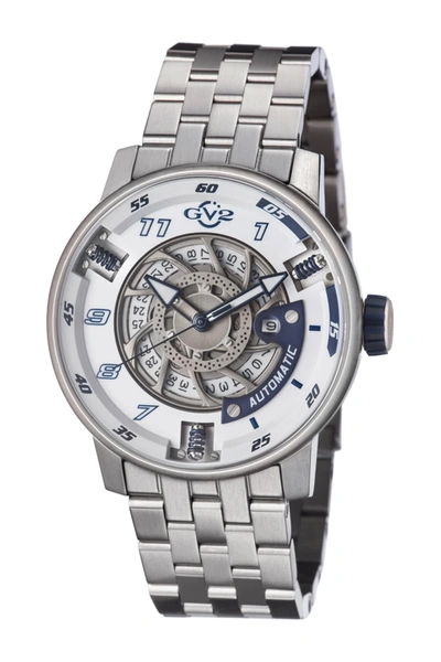 Shop Gevril Motorcycle Sport Bracelet Watch, 48mm In Silver
