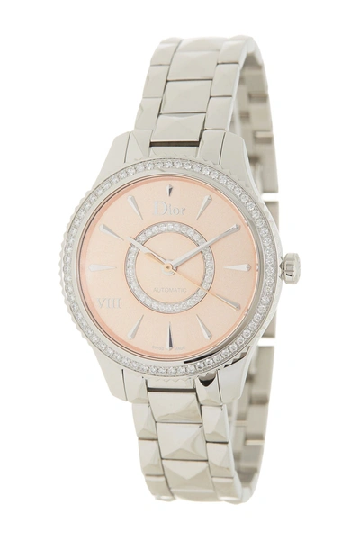 Shop Dior Women's Viii Montaigne Diamond Bracelet Watch In Silver