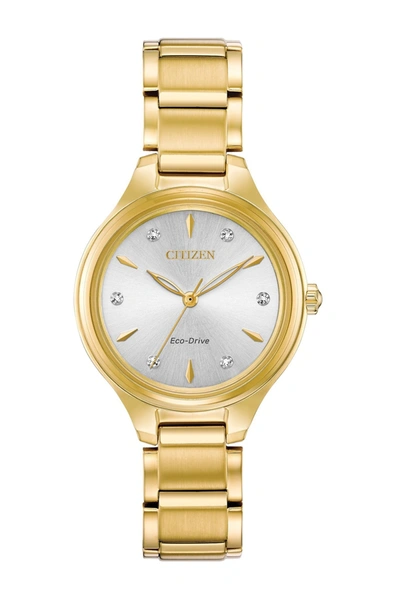 Shop Citizen Women's Corso Eco-drive Silver White Dial Watch In Gold-tone