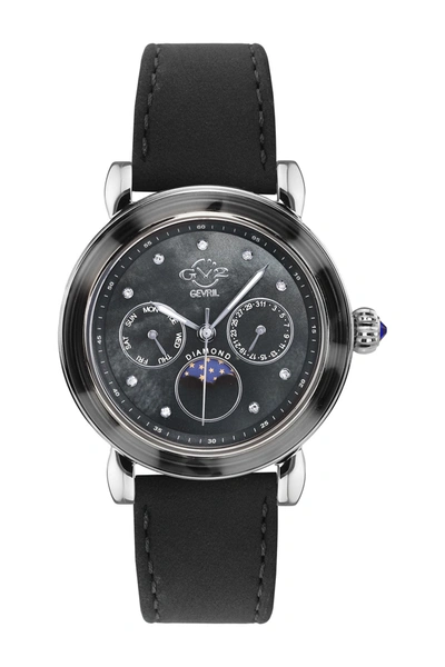 Shop Gevril Women's Moon Valley Swiss Diamond Watch In Black