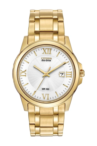 Shop Citizen Men's Eco-drive 3-hand Bracelet Watch In Gold-tone