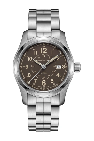 Shop Hamilton Khaki Field Bracelet Watch, 42mm In Brown