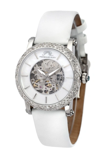 Shop Porsamo Bleu Women's Liza Topaz Stone Automatic Watch In Silver Tone-white