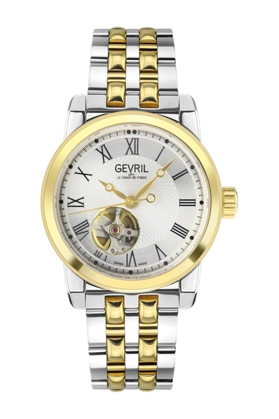 Shop Gevril Madison Two-tone Bracelet Watch, 39mm In Two Tone