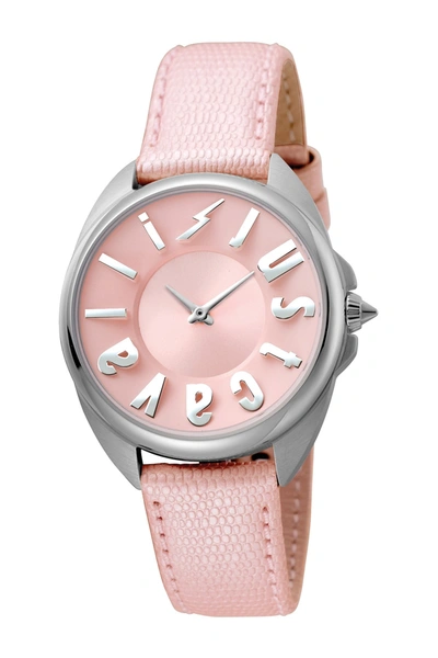 Shop Just Cavalli Women's Logo Leather Strap Watch