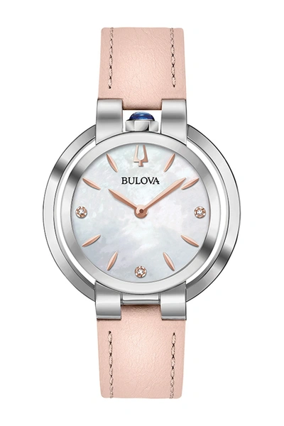Shop Bulova Rubaiyat Diamond Quartz Analog Watch, 35mm In Pink