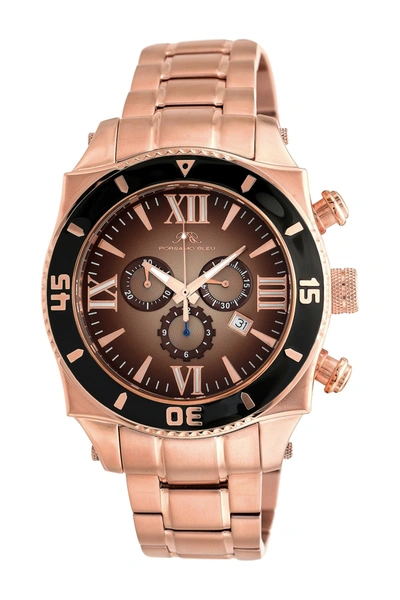 Shop Porsamo Bleu Men's Milan G Swiss Quartz Watch In Rose-brown