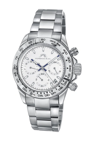 Shop Porsamo Bleu Alexis Multi-function Bracelet Watch, 37mm In Silver-white