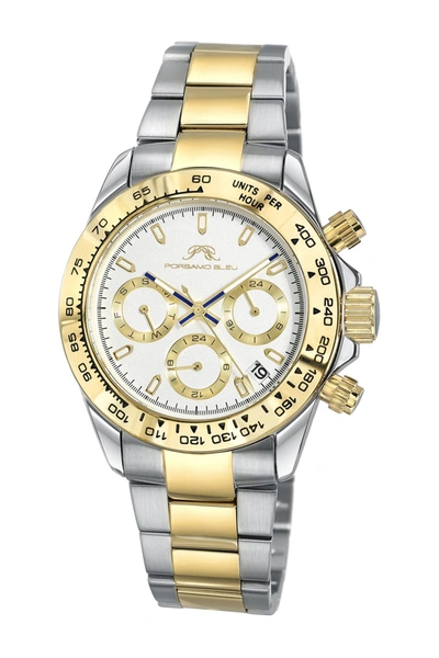 Shop Porsamo Bleu Alexis Multi-function Bracelet Watch, 37mm In Two-tone-white