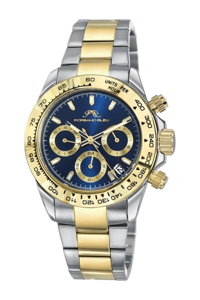 Shop Porsamo Bleu Alexis Multi-function Bracelet Watch, 37mm In Two-tone-blue
