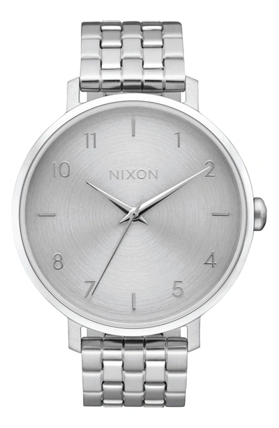 Shop Nixon Unisex Arrow Bracelet Watch In Silver