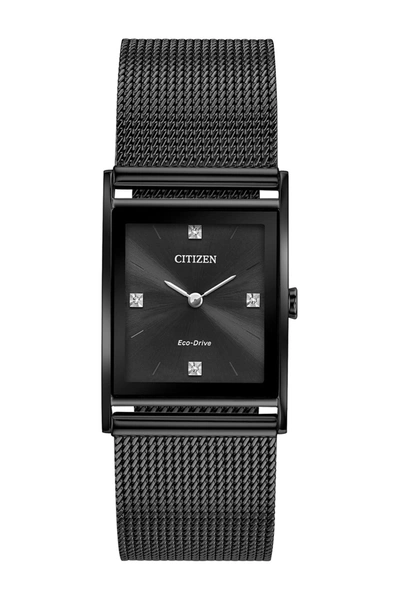 Shop Citizen Unisex Mesh Bracelet Watch, 26mm In Black