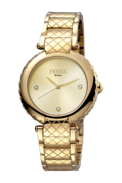 Shop Ferre Milano Swiss Ronda 763e Watch, 34mm In Gold