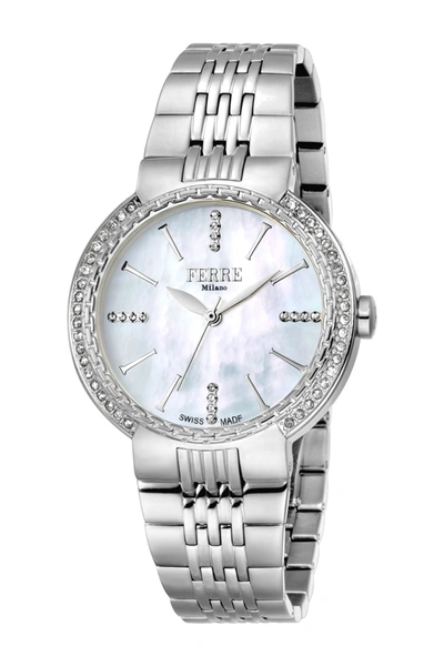 Shop Ferre Milano Women's Angela Stainless Steel Bracelet Watch In Silver