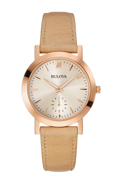 Shop Bulova Nude Strap Watch, 32mm In Beige