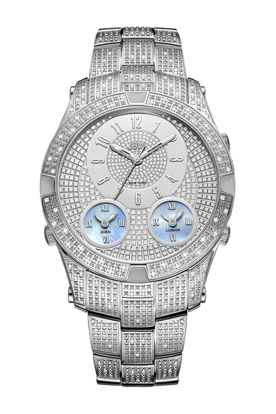 Shop Jbw Jet Setter Iii Stainless Steel Diamond Watch, 46mm In Silver