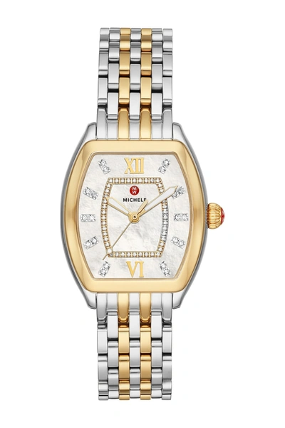 Shop Michele Releve Diamond Two-tone Bracelet Watch, 31mm X 40mm