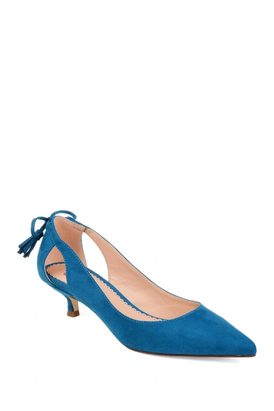Journee Collection Journee Bindi Kitten Heel Pump In Teal