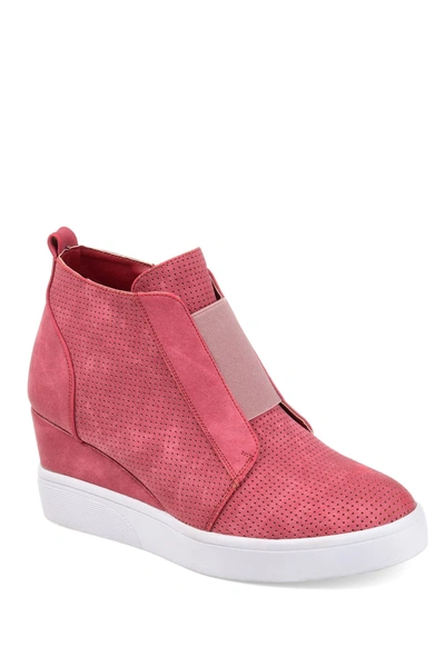Shop Journee Collection Journee Clara Wedge Sneaker In Pink
