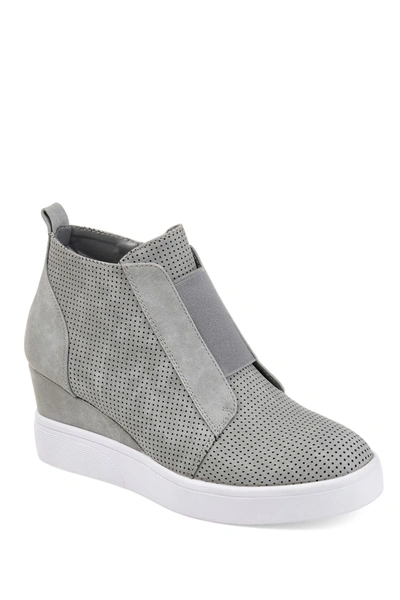 Journee Collection Women's Clara Wedge Sneakers In Grey