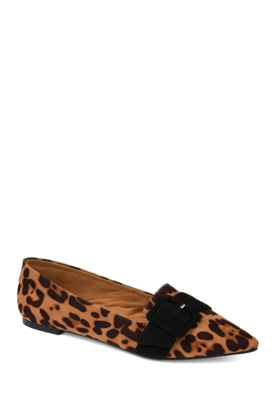 Journee Collection Journee Audrey Buckle Flat In Leopard