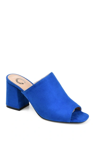 Shop Journee Collection Journee Adelaide Slide Mule Sandal In Blue