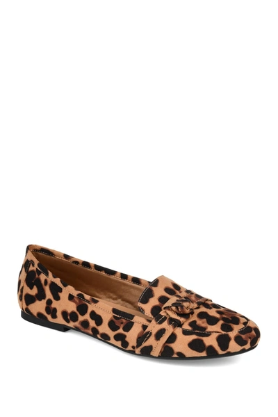 Shop Journee Collection Marci Knotted Strap Loafer In Leopard