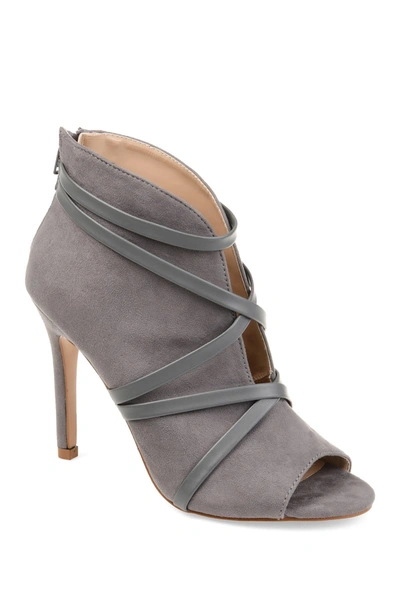 Journee Collection Womens Samara Booties Stiletto Heel Zip In Grey