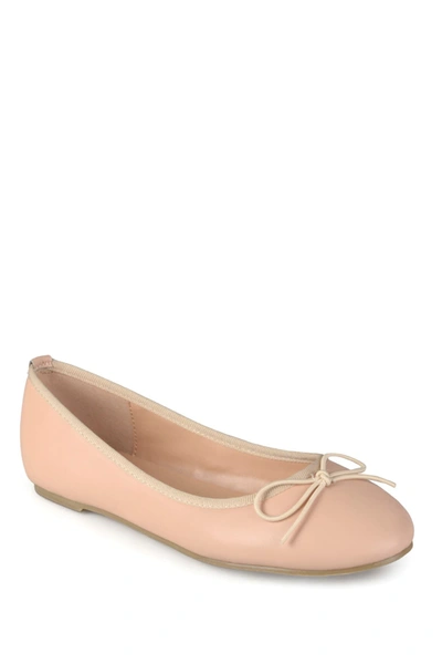 Shop Journee Collection Journee Vika Bow Flat In Blush