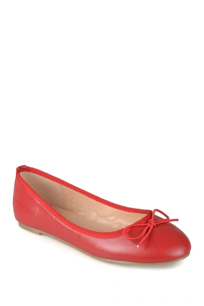 Shop Journee Collection Journee Vika Bow Flat In Red