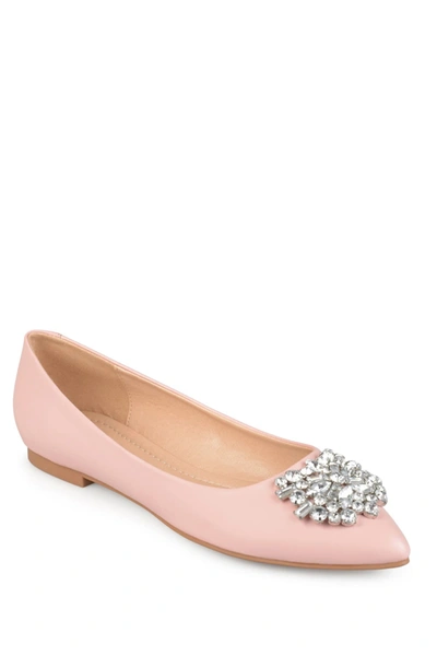Shop Journee Collection Journee Renzo Embellished Flat In Pink